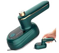 Travel Iron Mini Iron Machine for Clothes, Portable Micro Steam Iron Handheld 180°Rotatable Professional Small Iron for Home Business Traveling Sewing (Green)