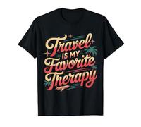 Travel is My Favorite Therapy - Value Graphic T-Shirt, Men, Black, S