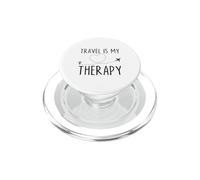 Travel is My Therapy Traveler Wanderlust Adventure Explore PopSockets PopGrip for MagSafe