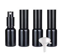 Travel Jars for Toiletries,Cosmetic Travel Containers,4 Pieces Empty 30ml Black Glass Spray Bottle, Fine Mist Spray Bottles with Black Sprayer(Black,15ml)