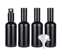 Travel Jars for Toiletries,Cosmetic Travel Containers,4 Pieces Empty 30ml Black Glass Spray Bottle, Fine Mist Spray Bottles with Black Sprayer(Black,100ml)