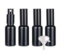 Travel Jars for Toiletries,Cosmetic Travel Containers,4 Pieces Empty 30ml Black Glass Spray Bottle, Fine Mist Spray Bottles with Black Sprayer(Black,30ml)