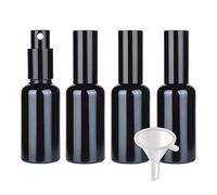 Travel Jars for Toiletries,Cosmetic Travel Containers,4 Pieces Empty 30ml Black Glass Spray Bottle, Fine Mist Spray Bottles with Black Sprayer(Black,50ml)