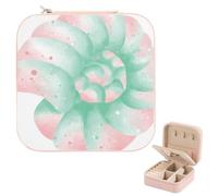 Travel Jewellery Box Soft Botanical, Pu Leather Boys Jewellery Box with Mirror, Organiser Storage for Ring Earring, Women Travel Essentials, Gifts for A Teenage Girl, Womens Small Gift Ideas