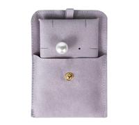 Travel Jewellery Pouch 3pcs Microfiber Jewelry Bag 8 * 7cm Spot Flip Button(PURPLE)