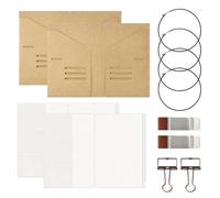Travel Journal Accessories 2 Pieces Notebook Storage Bags with 4 Clips | Pack of 2 storage organiser with 6 elastic straps for travel journal enthusiasts for storing and transporting