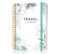 Travel Journal for Women & Men, Vacation & Road Trip Planner Organizer, Travel Notebook for 6 Trips, Trip Planner Gift to Record Memories and Adventures from Special Trips, 5.8" x 8.5", Teal Floral
