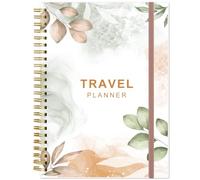 Travel Journal for Women & Men, Vacation & Road Trip Planner Organizer, Travel Notebook for 6 Trips, Trip Planner Gift to Record Memories and Adventures from Special Trips, 5.8" x 8.5", Rose Leaf