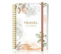 Travel Journal for Women & Men, Vacation & Road Trip Planner Organizer, Travel Notebook for 6 Trips, Trip Planner Gift to Record Memories and Adventures from Special Trips, 5.8" x 8.5", Rose Leaf