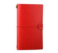 Travel Journal Notebook, Refillable Leather Journal Travelers Notebook, Vintage Travel Diary, Red, 13 * 20cm