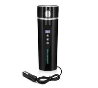 Travel Kettle 24V/12V Car Electric Kettle Vehicle Heated Water Cup Quick Heating Temperature Adjustable 75-100W Car Heating Kettle with LCD Display for Taxi Truck, Travel,Home Use,450ml