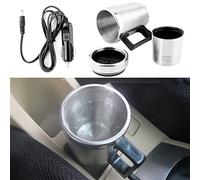Travel Kettle, 350ml + 150ml 12V Kettle Portable Electric Car Kettle, Stainless Steel Car Coffee Mug Kettle Pot Heated Water Cup for Car with 12V Cigarette Lighter