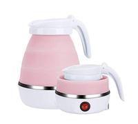 Travel Kettle 600ML, Foldable Mini kettle, Portable Camping kettle With Separable Power Cord for Outdoor Hiking Home(Pink)