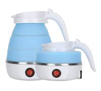 Travel Kettle Electric Small Foldable Portable Kettle, Camping Silicone Foldable Heating Water Boiler Teapot, Easy for Storage with Detachable Power Cord (Blue pro)