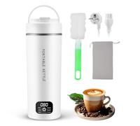 Travel Kettle, Small Electric Kettle, 450ML Mini Kettle with 6 Temperature Control, Portable Kettles with LED Display, Stainless Steel Leakproof Design, Auto Shut Off, Boil Dry Protection