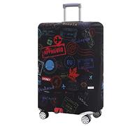 Travel KIN Luggage Cover Washable Suitcase Protector Anti-Scratch Suitcase Cover Fits 18-32 Inch Luggage, Go Travel-World, S(18-21inch Suitcase), Fashion