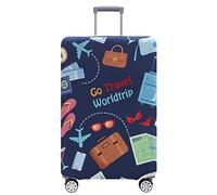 TRAVEL KIN Luggage Cover Washable Suitcase Protector Anti-scratch Suitcase cover Fits 18-32 Inch Luggage, Go Travel-Trip, M, Fashion