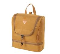 Travel Kit Stylish Travel Wash Bag with Extra Bottom Compartment Toiletry Bag for Hanging Cosmetic Bag with Many Storage Compartments for Travel and Camping Toiletry Bag, 25 x 24 x 11 cm, Amber Glow