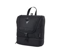 Travel Kit Stylish Travel Wash Bag with Extra Bottom Compartment Toiletry Bag for Hanging Cosmetic Bag with Many Storage Compartments for Travel and Camping Toiletry Bag, 25 x 24 x 11 cm, True Black