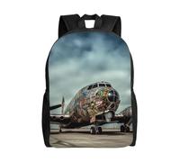 Travel Laptop Backpack For Women Men,Waterproof Lightweight Cute Backpack Airplane Art Casual Daypack