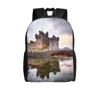 Travel Laptop Backpack For Women Men,Waterproof Lightweight Cute Backpack Castle Near Lake Stones Casual Daypack