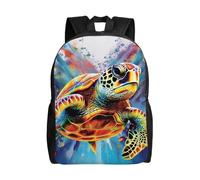 Travel Laptop Backpack For Women Men,Waterproof Lightweight Cute Backpack Colorful Sea Turtle Casual Daypack