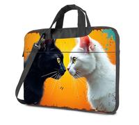 Travel Laptop Backpack Two Cats Facing Each Other On An Orange Background Laptop Bag Laptop Bag For Women 17 Inch 17 Inch Laptop Bag(29x38cm)