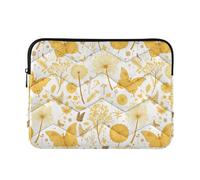 Travel Laptop Bag Handbag 13-14 Inch Classical, Butterflies Dandelions Pattern Butterflies Gold, Tablet Briefcase Carrying Bag for Work Journey