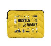 Travel Laptop Bag Handbag 13-14 Inch Cute, Hustle & Heart Motivational Design, Computer Sleeve with Zipper for Work Journey