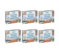 Travel Laundry Detergent Sheets, Portable, Dissolvable, Lightweight, Compact, Easy to Use, Convenient Cleaning Solution, Ideal for Travel, Camping, Business Trips, Hotels & Dormitories (Pack of 6)