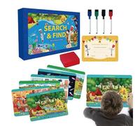 Travel Learning Game - Reusable Activity Mats, Educational Marker Set, Interactive Search Challenge, Engaging Preschool Puzzle | Ideal For Long Trips, Family Vacations, Classroom Playtime, Ea