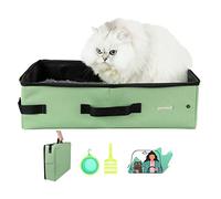 Travel Light with Covered Portable Cat Litter Box Without Any Mess. Ultra-Lightweight, Stop Lugging a Hard Litter Box. Keep Everything Contained. Ideal for Hotel Stays, Car Trips, Flights