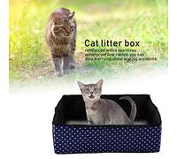 Travel Litter Box For Cats, Travel Litter Box Cat Litter Box Mobile Litter Box Portable Cat Travel Litter Box in Car For Outdoor Camping Fit Medium Cats and Kitties (Navy blue