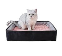 Travel Litter Box - Leak Proof Waterproof Pan Tray Portable, Odor Control And Easy Cleanup, Travel Box For Cats For Camping Hiking Indoor Outdoor Car Daily Storage, Gray Foldable Design