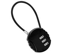 Travel Lock - 3 Digit Combination Lock Round Wire Steel | Mini Safety Lock | Bicycle Basket, Pouch, Luggage Security, Lightweight Steel Cable Padlock, Compact Travel