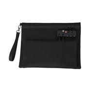 Travel Lock Bag, Money Bags with Lock and Zipper, Reusable Zip Locks Travel Bags for Personal Items, Locking Clip Bag, Double-Layer Anti-Theft Zip Password Lock Handbag (Black)