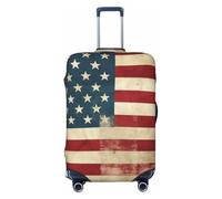 Travel Luggage Cover Elastic Suitcase Cover Anti-Scratch Luggage Protector | Vintage American Usa Flag Suitcase Protector Washable Travel Sleeve Baggage Covers Fit 18-32 Inch Luggage
