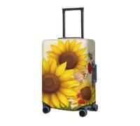 Travel Luggage Cover for Suitcase Elastic Suitcase Protector Bees Sunflowers Daisy Rose Flowers Suitcase Covers Washable Suitcase Protective Cover Dust-proof Luggage Covers Fit 18-32 Inch Luggage