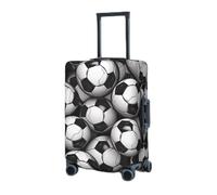 Travel Luggage Cover for Suitcase Elastic Suitcase Protector Black and White Soccer Ball Pattern Suitcase Covers Washable Suitcase Protective Cover Dust-proof Luggage Covers Fit 18-32 Inch Luggage,