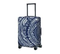 Travel Luggage Cover for Suitcase Elastic Suitcase Protector Blue Polynesian Maori Tribal Pattern Suitcase Covers Washable Suitcase Protective Cover Dust-proof Luggage Covers Fit 18-32 Inch Luggage,