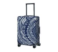 Travel Luggage Cover for Suitcase Elastic Suitcase Protector Blue Polynesian Maori Tribal Pattern Suitcase Covers Washable Suitcase Protective Cover Dust-proof Luggage Covers Fit 18-32 Inch Luggage,