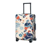 Travel Luggage Cover for Suitcase Elastic Suitcase Protector Hockey Elements Creative Patterned Suitcase Covers Washable Suitcase Protective Cover Dust-proof Luggage Covers Fit 18-32 Inch Luggage,