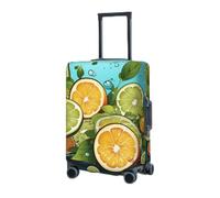 Travel Luggage Cover for Suitcase Elastic Suitcase Protector Lemon slices on green background Suitcase Covers Washable Suitcase Protective Cover Dust-proof Luggage Covers Fit 18-32 Inch Luggage,