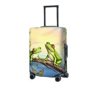Travel Luggage Cover for Suitcase Elastic Suitcase Protector Many Frogs Sing on The Branches Suitcase Covers Washable Suitcase Protective Cover Dust-proof Luggage Covers Fit 18-32 Inch Luggage, Black,