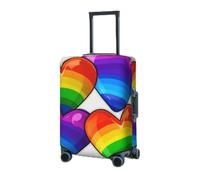 Travel Luggage Cover for Suitcase Elastic Suitcase Protector Rainbow Colored Gay Pride Hearts Suitcase Covers Washable Suitcase Protective Cover Dust-proof Luggage Covers Fit 18-32 Inch Luggage,