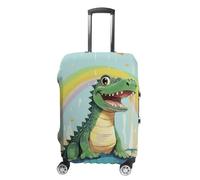 Travel Luggage Cover for Suitcase Protection, Fits 18-32 Inch - Durable Elastic Luggage Protector, A Cute Crocodile on A Rainbow Background Suitcase Cover for Travel, Scratch & Dirt Resistant, style