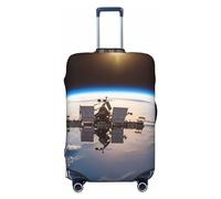 Travel Luggage Cover for Suitcase Tsa Approved, Washable Elastic Suitcase Protector, International Space Station Picture Suitcase Cover Anti-scratch Baggage Cover Fits 22-24 Inch Luggage Sleeve,
