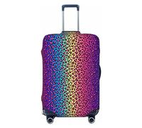 Travel Luggage Cover - Leopard Neon Rainbow Gradient Washable Suitcase Covers Protector Fits 18-32 Inch Luggage, Black, XL