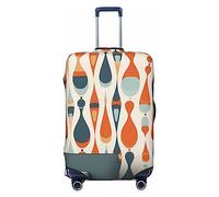 Travel Luggage Cover Mid Century Modern Retro with Drop Shapes Suitcase Protector Anti-Scratch Washable Baggage Covers Elastic Suitcase Cover Tsa Approved Baggage Protector Fit 18-32 Inch Luggage