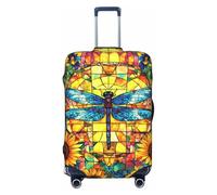 Travel Luggage Cover Sea Turtle, High Elasticity Washable Travel Baggage Protector Case Fits, Dragonfly Sunflower, 22-24 in